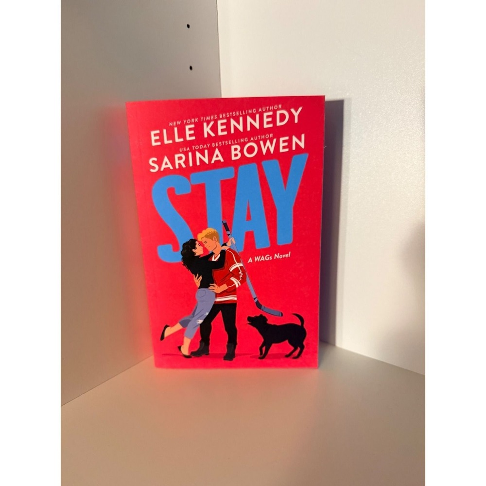 Stay by Elle Kennedy & Sarina Bowen WAGs Series Paperback Blue Sprayed Edges